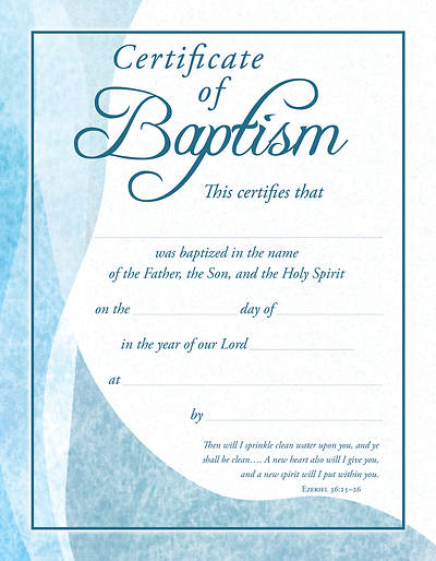 Picture of Baptism Certificates Blue Foil 8.5 X 11