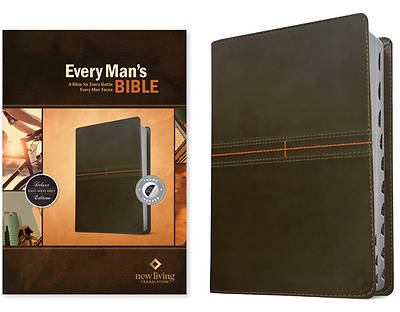 Picture of Every Man's Bible NLT (Leatherlike, East-West Grey, Indexed)
