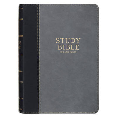 Picture of KJV Study Bible Faux Leather, Two-Tone Gray and Black