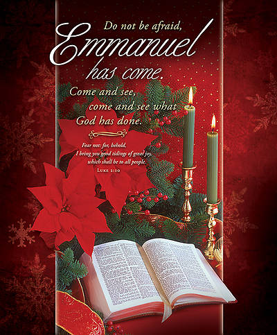 Picture of Christmas Emmanuel Has Come Bulletin Luke 2:10 KJV Large (Package of 100)
