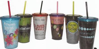 Picture of For God So Loved the World Acrylic Cup w/Lid & Straw
