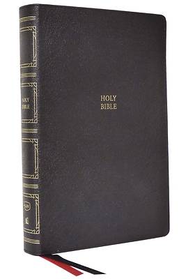 Picture of Kjv, Paragraph-Style Large Print Thinline Bible, Genuine Leather, Black, Red Letter, Thumb Indexed, Comfort Print