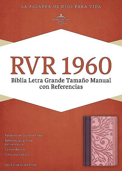 Picture of Rvr 1960 Biblia Letra Grande Tamano Manual Con Referencias, Borravino/Rosado Simil Piel