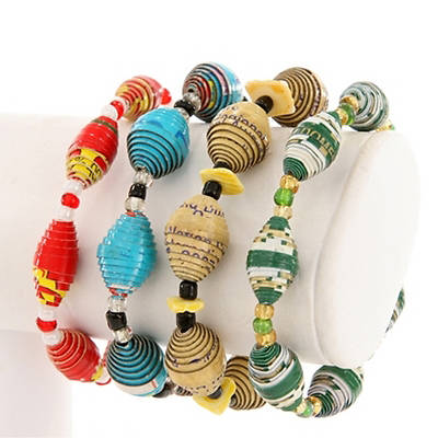 Picture of Philippine Recycled Carton Bracelets - Various Colors