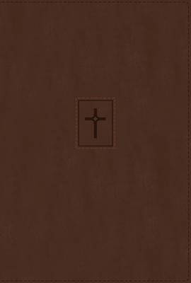 Picture of Niv, Thinline Bible, Large Print, Leathersoft, Brown, Red Letter, Thumb Indexed, Comfort Print