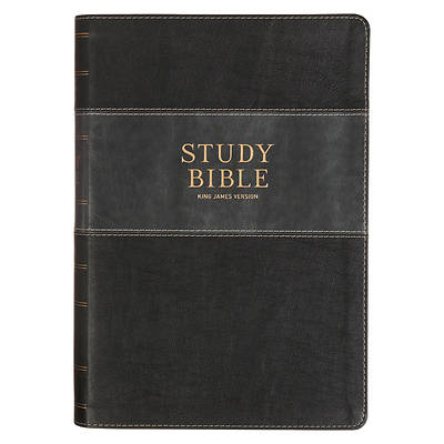Picture of KJV Study Bible Large Print (Faux Leather, Two-Tone Black and Gray)