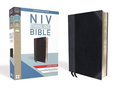 Picture of NIV, Thinline Bible, Large Print, Imitation Leather, Black/Gray, Red Letter Edition