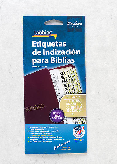 Picture of Bible Tabs Clear Black Lettering Large Print, Spanish (With Booklet)