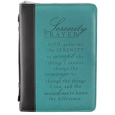Picture of Serenity Prayer Two-Tone Bible Cover in Aqua (Large)