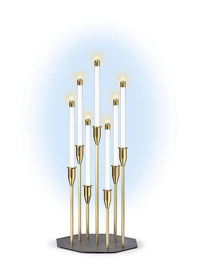 Picture of Contemporary 7-Light Table Model Brasstone Candelabra
