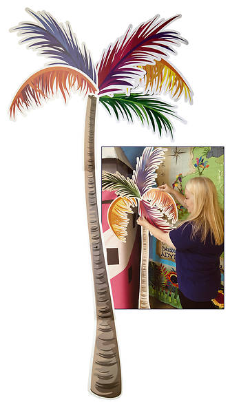 Picture of Vacation Bible School (VBS) 2021 Discovery on Adventure Island Decorating Palm Tree