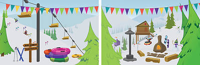 Picture of VBS 2026 Snowball Mountain Challenge 6-Panel Decorating Mural Extension (tiles to 6' x 18')
