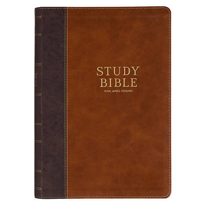 Picture of KJV Study Bible Large Print (Faux Leather, Two-Tone Brown)