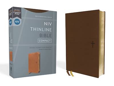 Picture of Niv, Thinline Bible, Compact, Leathersoft, Brown, Red Letter, Comfort Print