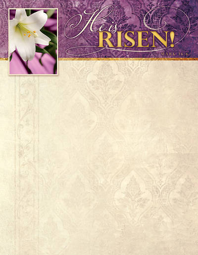 Picture of He is Risen Easter Letterhead