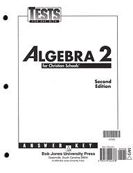 Picture of Algebra 2 Tests Answer Key (for Use with 2nd Edition)
