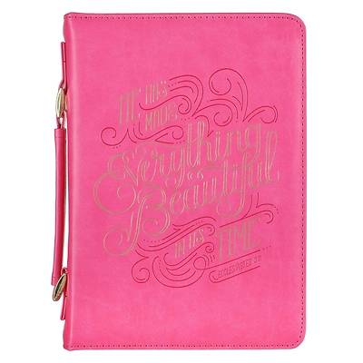Picture of Bible Cover Medium Pink Everything Beautiful Ecclesiastes 3