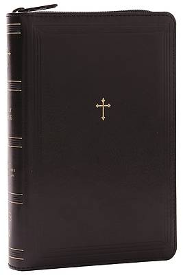 Picture of Nkjv, Compact Paragraph-Style Reference Bible, Leathersoft, Black with Zipper, Red Letter, Comfort Print