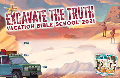 Picture of Vacation Bible School VBS 2021 Destination Dig Unearthing the Truth About Jesus Window Signs Pkg. 5