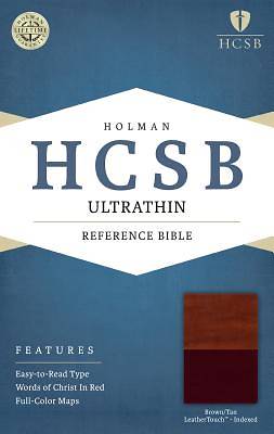 Picture of HCSB Ultrathin Reference Bible, Brown/Tan Leathertouch Indexed