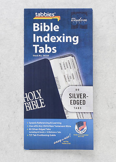 Picture of Bible Tab: Clear Tab with Silver Center Strip and Black Lettering