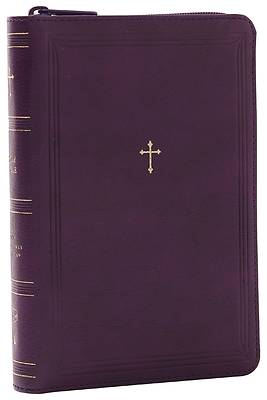 Picture of Nkjv, Compact Paragraph-Style Reference Bible, Leathersoft, Purple with Zipper, Red Letter, Comfort Print