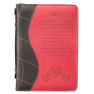 Picture of Bible Cover Xlarge Luxleather Pink/Love