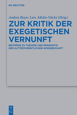 Picture of Zur Kritik Der Exegetischen Vernunft