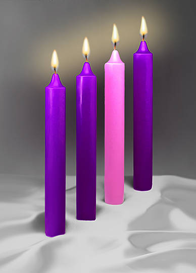 Picture of Candle-Advent Refill 17 x 1 1/2-3 Purp/1 Pnk (4 Pack)