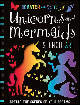 Picture of Scratch and Sparkle Mermaids / Unicorns Stencil Art