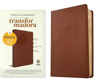 Picture of Bíblia Sagrada Nvt Slim Letra Grande Com Filament (Leatherlike, Brown)