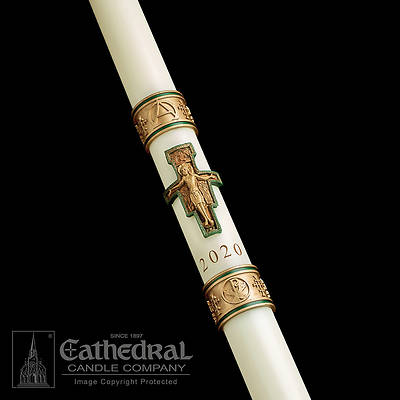 Picture of Cathedral Cross of St. Francis Paschal Candle 2" x 36"