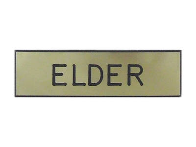 Picture of Gold and Black Elder Pin-On Badge