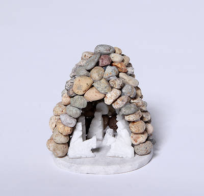 Picture of Large River Stone Grotto with Huamanga Nativity