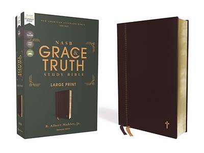 Picture of Nasb, the Grace and Truth Study Bible, Large Print, Leathersoft, Maroon, Red Letter, 1995 Text, Comfort Print