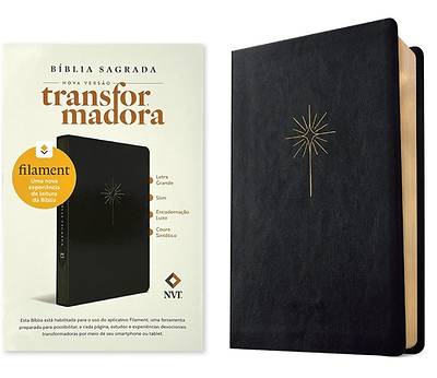 Picture of Bíblia Sagrada Nvt Slim Letra Grande Com Filament (Leatherlike, Black)