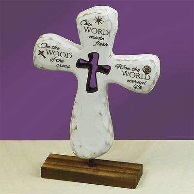Picture of "The Word, the Wood and the World" Cross Plaque