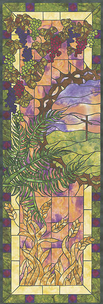Picture of Stained Glass Easter Left-view Banner 2 X 6