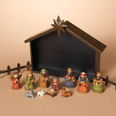 Picture of 11pc Nativity Set with Stable