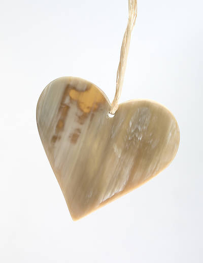 Picture of Cow Horn Heart Ornament Small