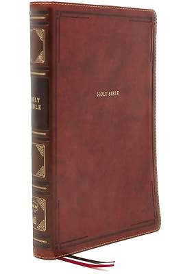 Picture of Nkjv, Thinline Reference Bible, Large Print, Leathersoft, Brown, Red Letter Edition, Comfort Print
