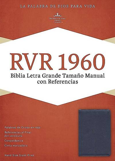 Picture of Rvr 1960 Biblia Letra Grande Tamano Manual Con Referencias, Azul Zafiro, Simulacion Piel