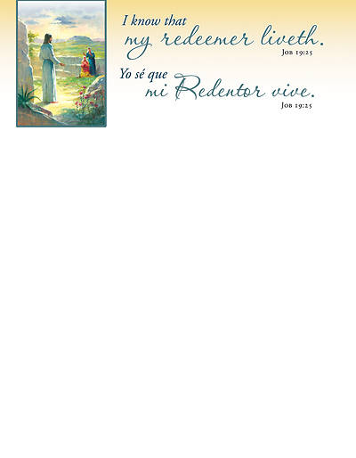 Picture of I Know That My Redeemer Liveth Easter Letterhead Bilingual