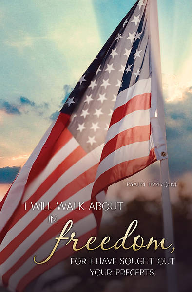 Picture of I Will Walk About in Freedom Patriotic Regular Size Bulletin