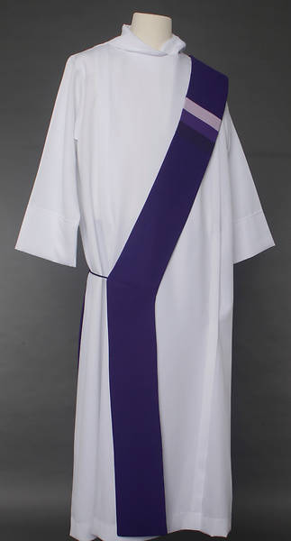 Triune Stripe Deacon Stole - Purple