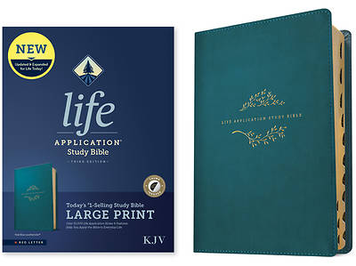 Picture of KJV Life Application Study Bible, Third Edition, Large Print (Red Letter, Leatherlike, Teal Blue, Indexed)