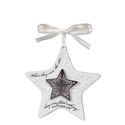 Picture of Star Ceramic Ornament with Metal Accent