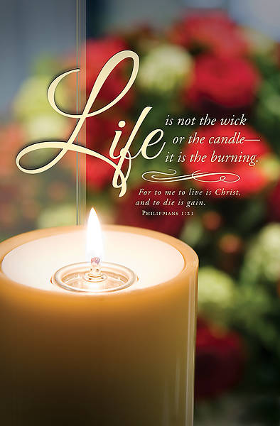 Picture of Funeral Bulletin - Life  Philippians 1:21 (Pkg 100)