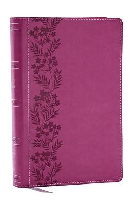Picture of NKJV Holy Bible, Personal Size Large Print Reference Bible, Pink, Leathersoft, 43,000 Cross References, Red Letter, Comfort Print