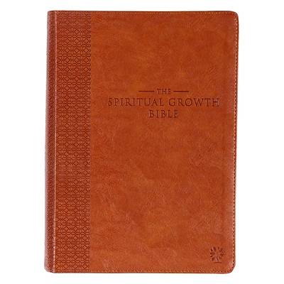 Picture of The Spiritual Growth Bible, Study Bible, NLT - New Living Translation Holy Bible, Faux Leather, Saddle Tan